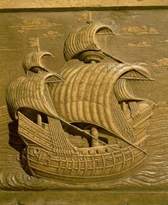 Relieve que representa un galeón veneciano de la Tumba de Alessandro Contarini (m.1553)